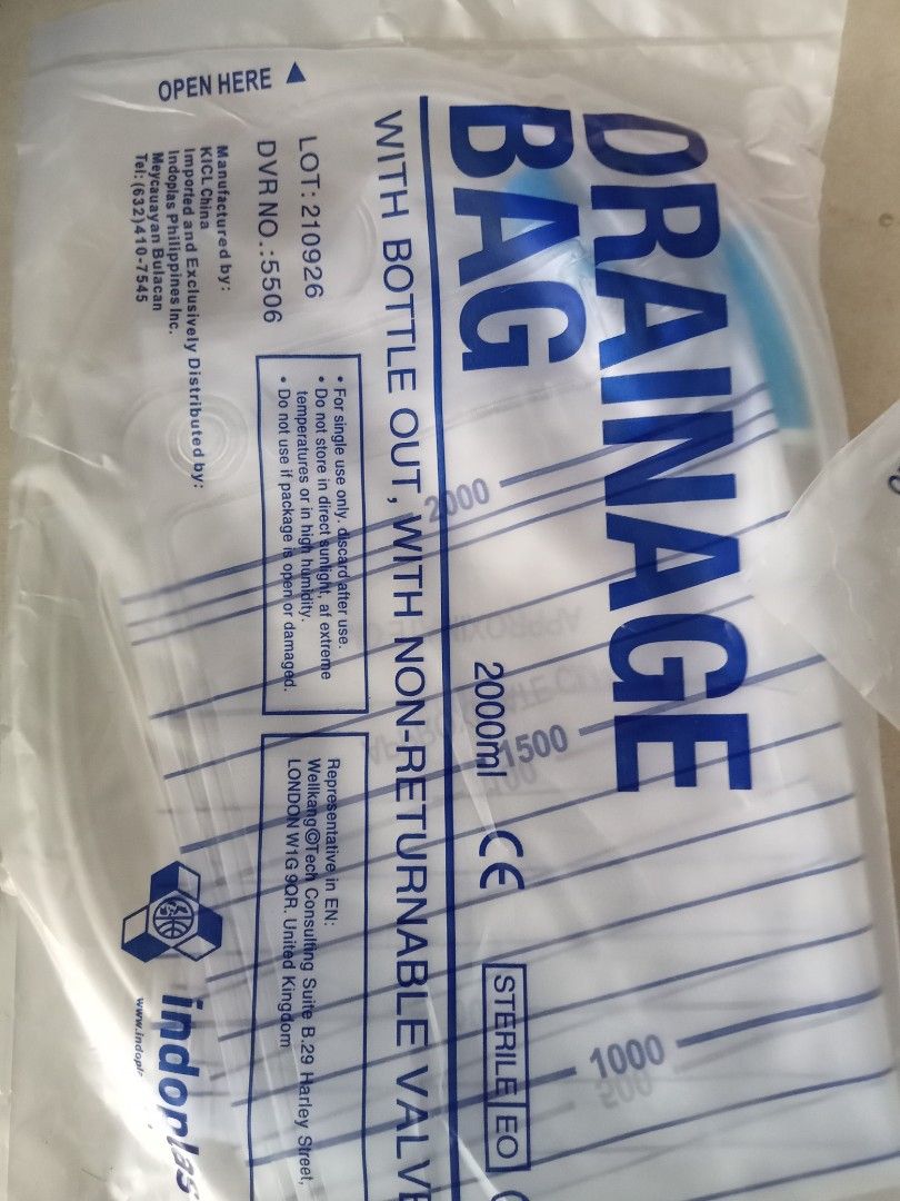 Urine drainage bag, Health & Nutrition, Medical Supplies & Tools on