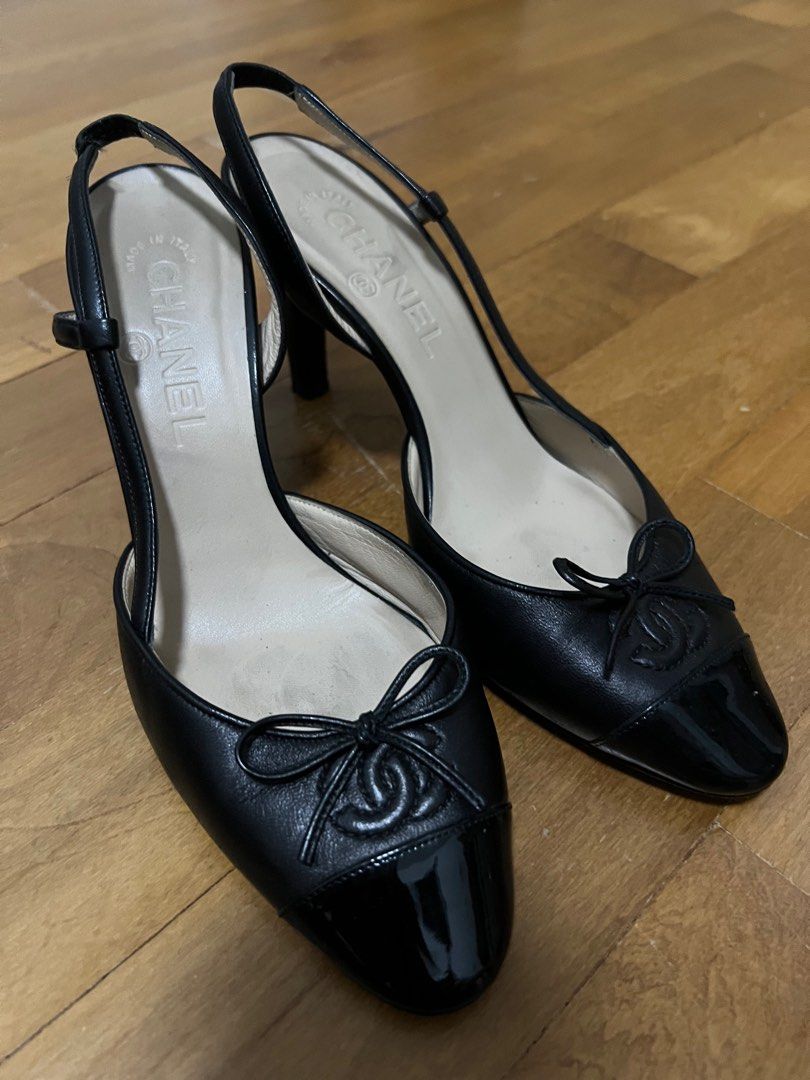 CHANEL shoes black leather T36  VALOIS VINTAGE PARIS