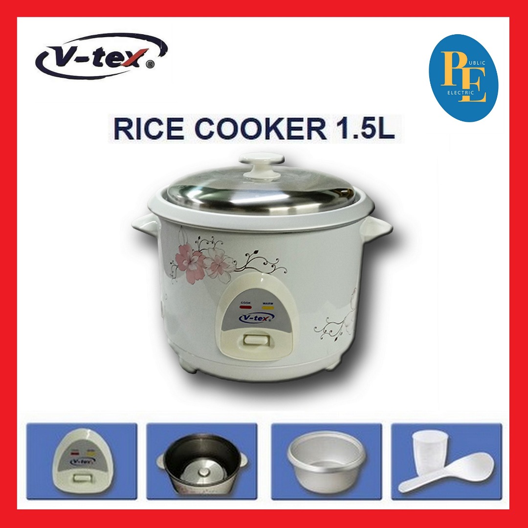 Vtex 1.5Litre Cook & Warm Rice Cooker V150, TV & Home Appliances