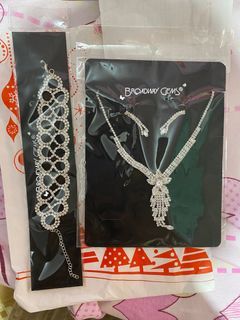 Wedding Accessories Set Necklace, Earrings, Bracelet