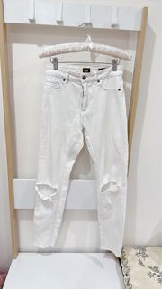 White Lee ‘Lola’ Ripped High Rise Jeans Size 9