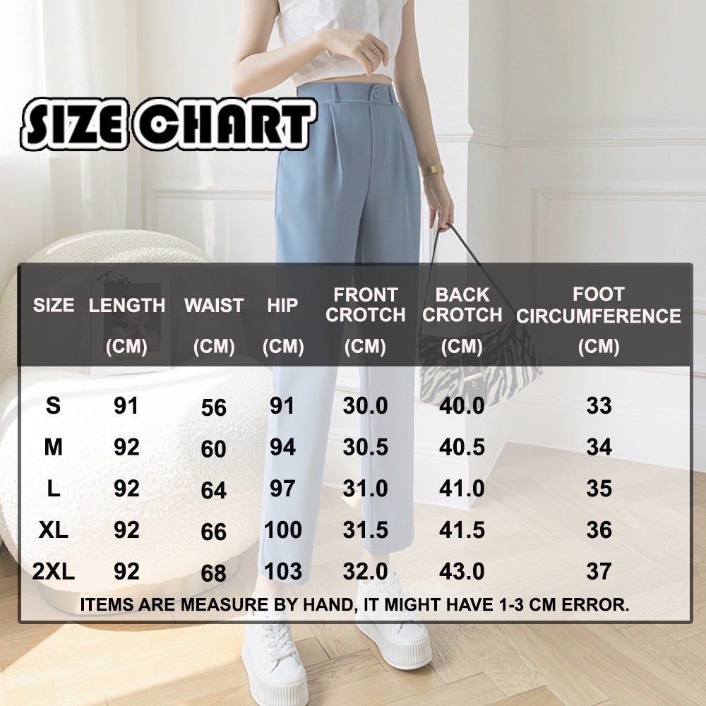 Women Long Pants Straight 9-Point Suit Pants Korean Style High Waist Loose  Pants Slimming Casual Wide-Leg, Women's Fashion, Bottoms, Other Bottoms on  Carousell