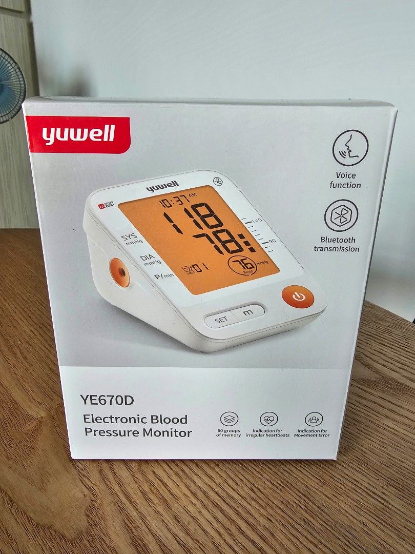 Yuwell Electronic Blood Pressure Monitor YE670D, Health & Nutrition