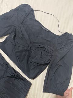 Zara Ruched Black Set