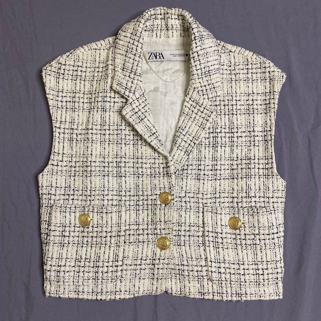 Tweed vest on sale zara