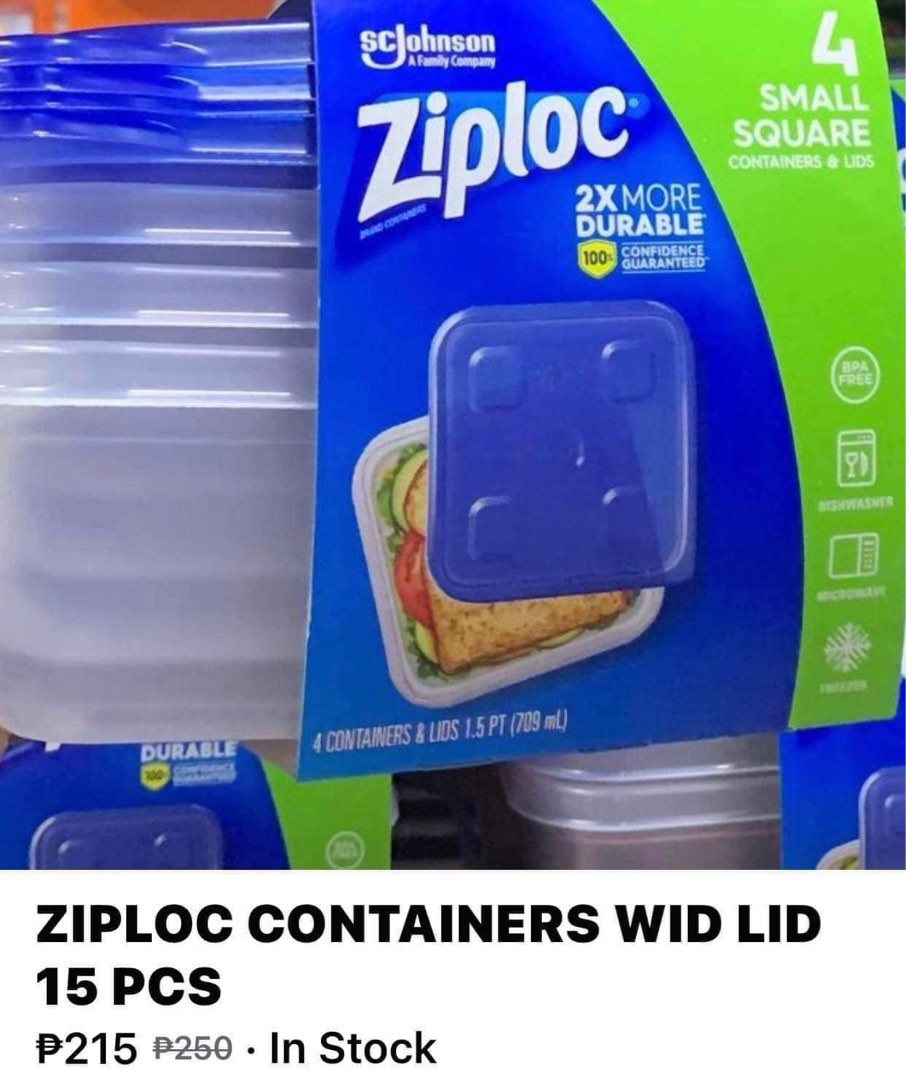ZIPLOC CONTAINERS WITH LID, Food & Drinks, Packaged & Instant Food on