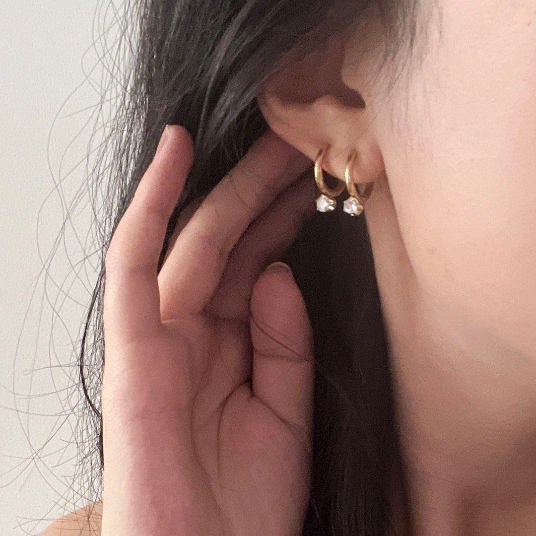 Gold plated crystal best sale earrings