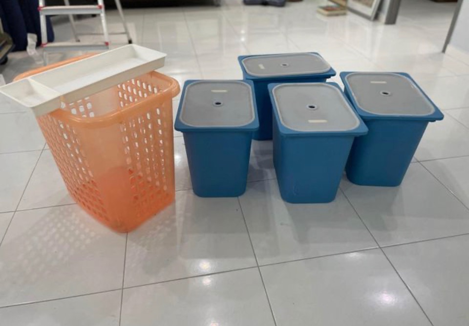 4 ikea storage bins /laundry basket/bathroom organizer all for $15 ...
