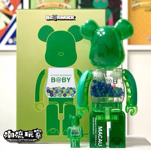 全新未開封澳門Baby bearbrick Bearbrick 400%100% MY FIRST BABY 绿