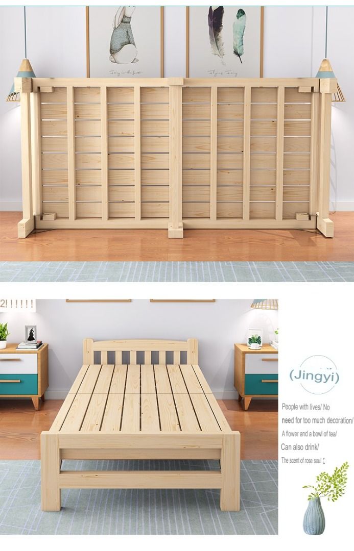 Foldable wooden single cot sale