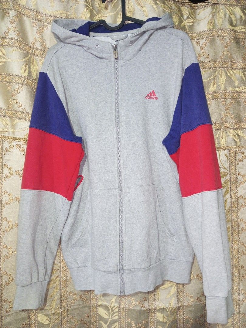 Adidas tri-color hoodie jacket, Men's Fashion, Coats, Jackets and ...