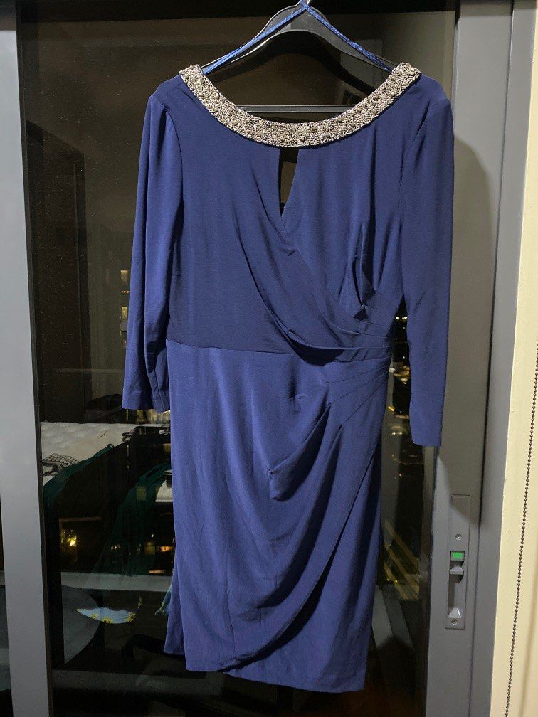 Alex evenings on sale navy blue dress