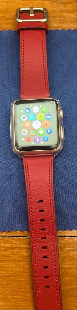 Apple Watch Series 1 (38 mm) with leather strap