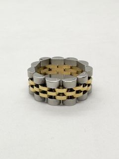 AUTHENTIC 11 LINKS FROM ROLEX DATEJUST 2-TONE FORMED INTO A RING
