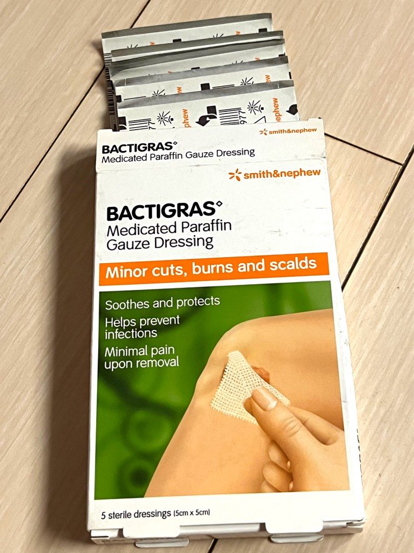 Bactigras Medicated Paraffin Gauze Dressings 5cm X 5cm 5s, Health ...