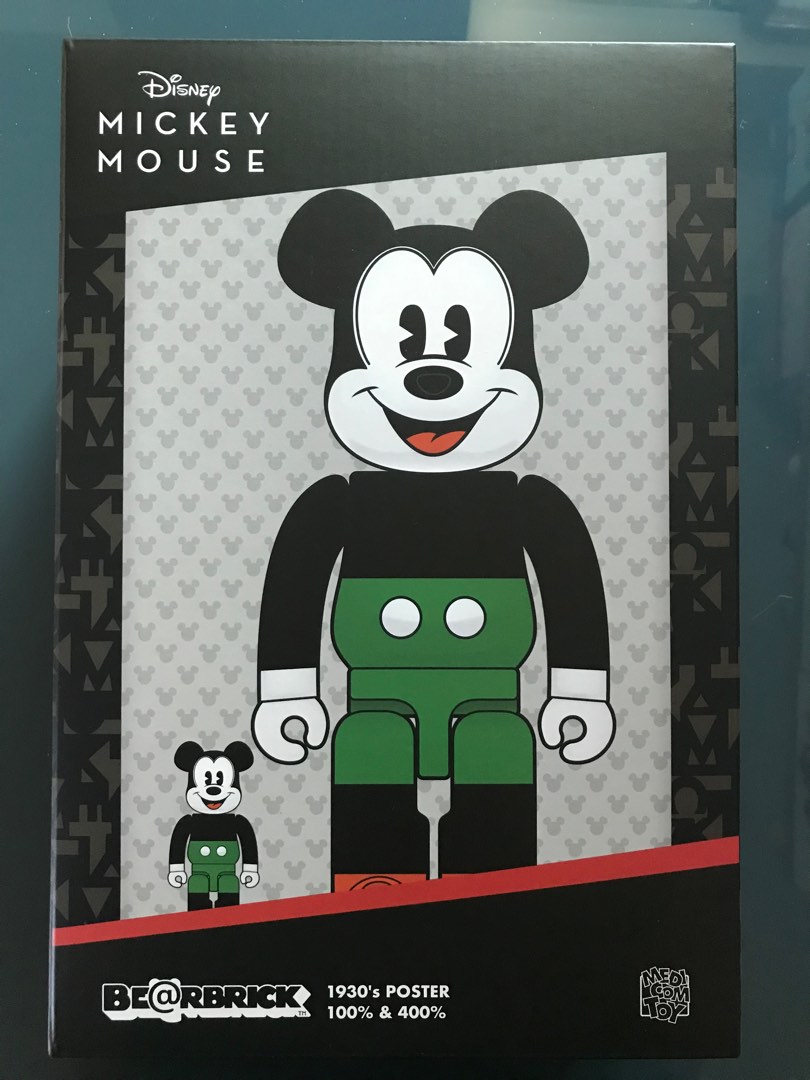 全新現貨BE@RBRICK MICKEY MOUSE 1930's POSTER 100％ & 400