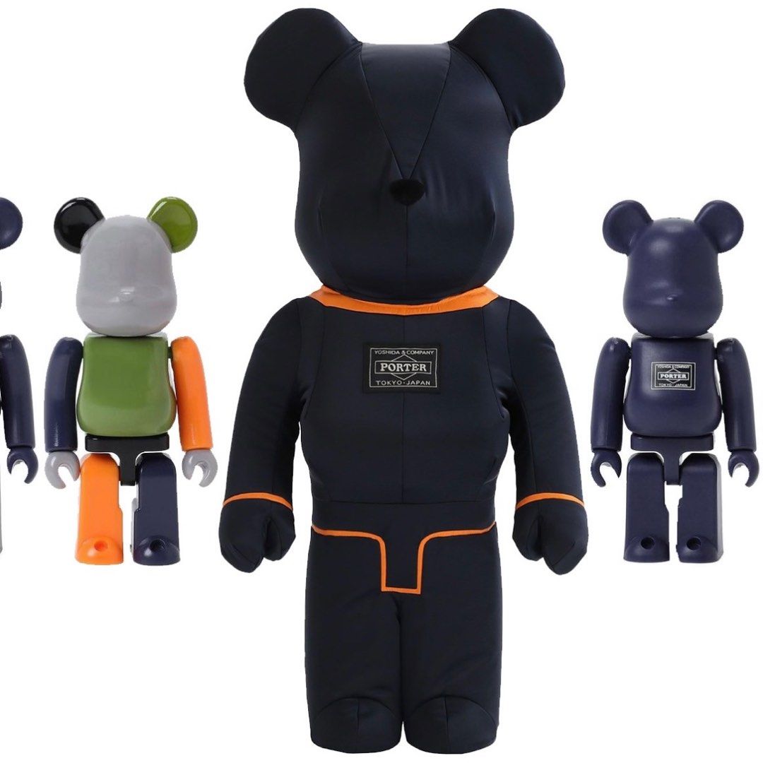 激安価格未開封 BE@RBRICK PORTER ブラック × スケルトンオレンジ 400％ ベアブリック ポーター 吉田カバン キューブリック、ベアブリック