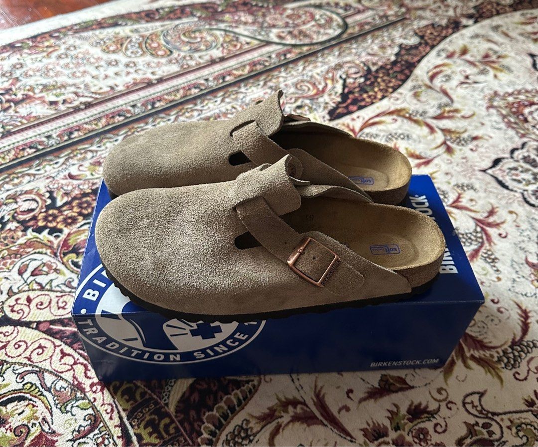 birkenstock boston taupe mens