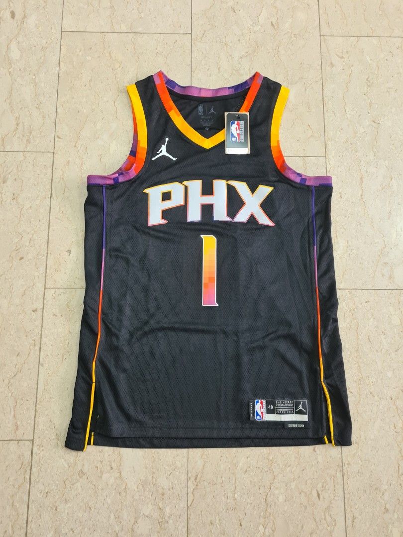 Men's Phoenix Suns Devin Booker #1 Nike Black 2021/22 Swingman NBA