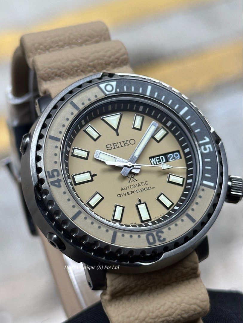 Brand New Seiko Prospex Mini Tuna Khaki Brown Automatic Divers Watch SRPE29  SRPE29K1, Men's Fashion, Watches & Accessories, Watches on Carousell