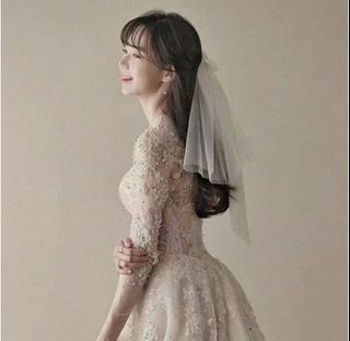 Bridal Short White Veil Hair Accesories Civil  Wedding Bow Ribbon