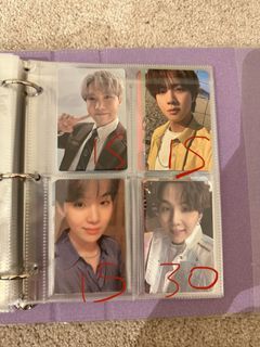 BTS J-hope, Suga, Jin photocards