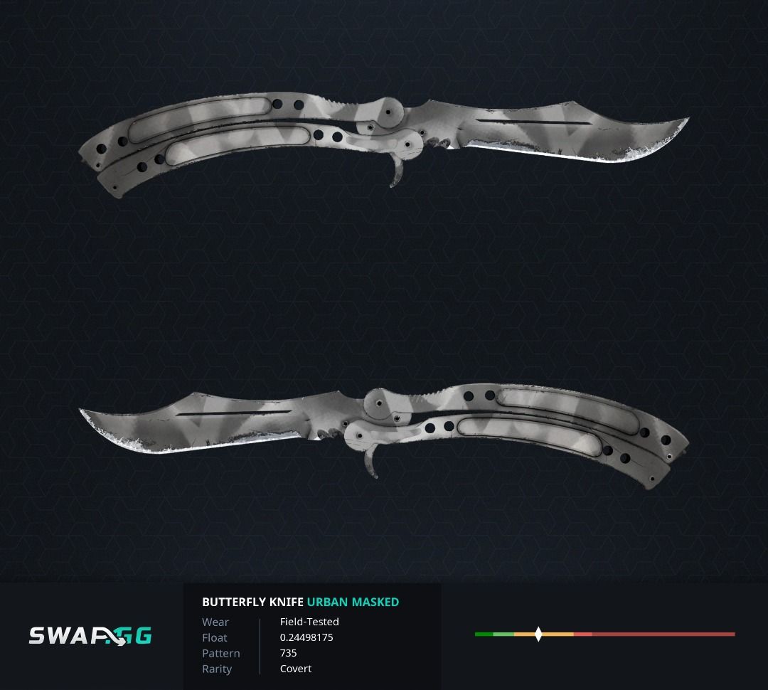 BUTTERFLY KNIFE URBAN MASKED FIELDTESTED, Video Gaming, Gaming
