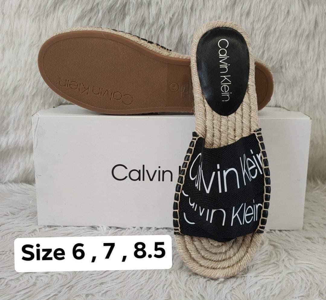 CALVIN KLEIN BAINY WOMEN S FLATS SANDALS Black Size 6 7 8.5