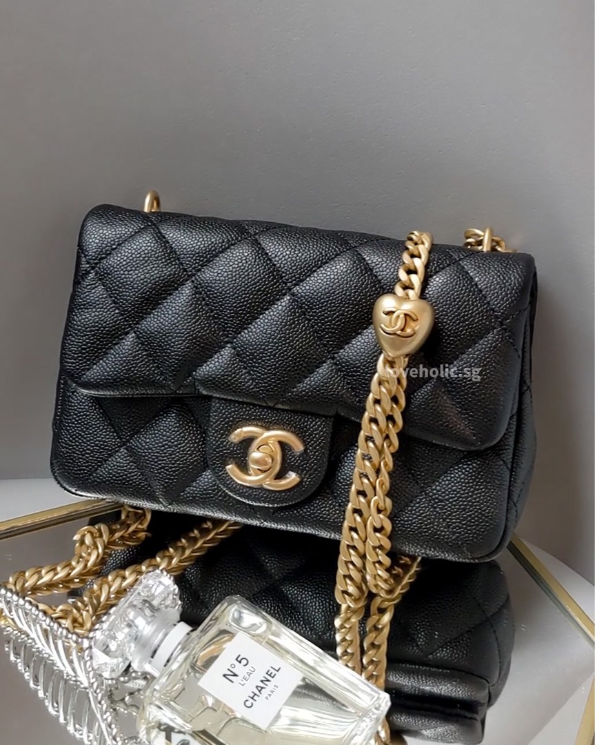 Chanel 23P 19cm Mini Flap Bag with Heart