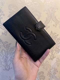 NETT Chanel bi-fold long wallet caviar skin black gold Metal #9