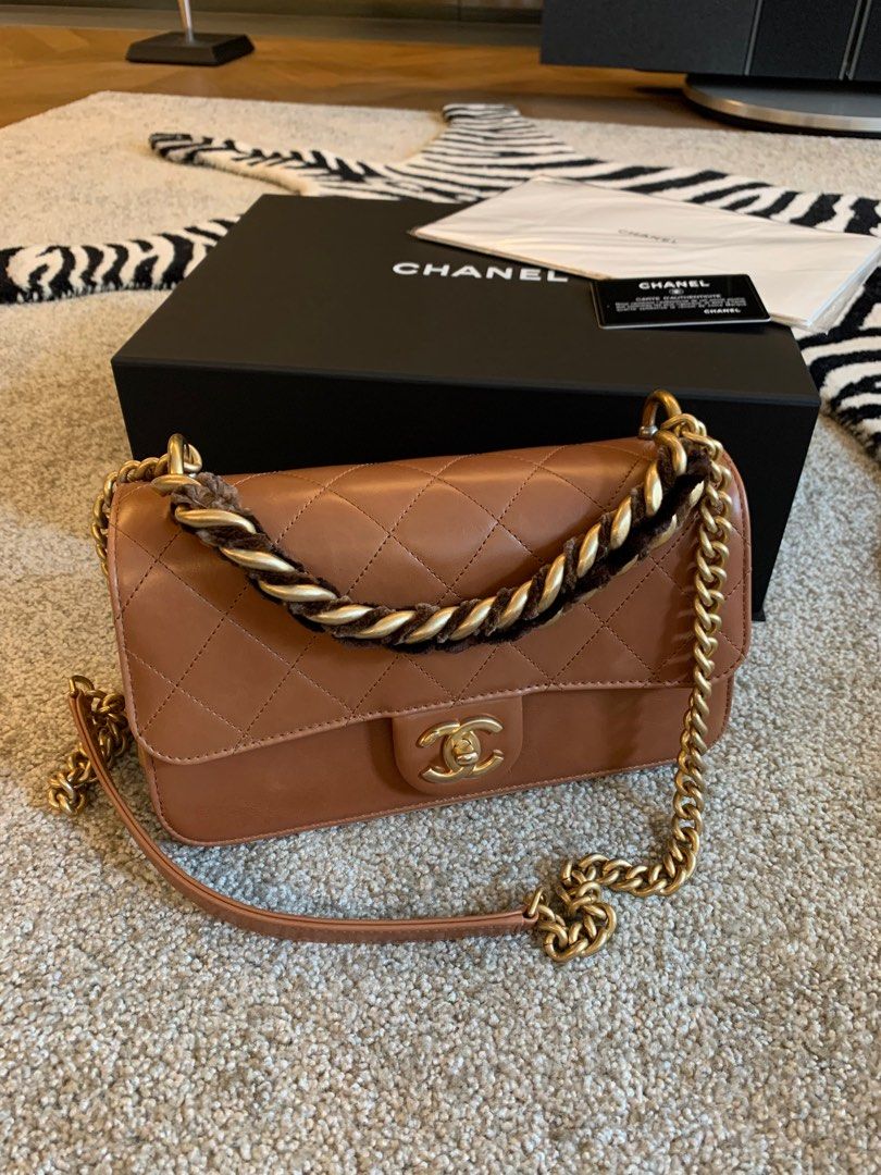 Chanel bag two tone chain online