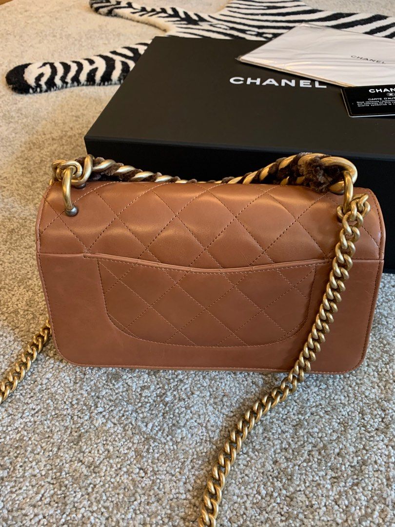 Chanel two tone chain handle flap bag Chanel