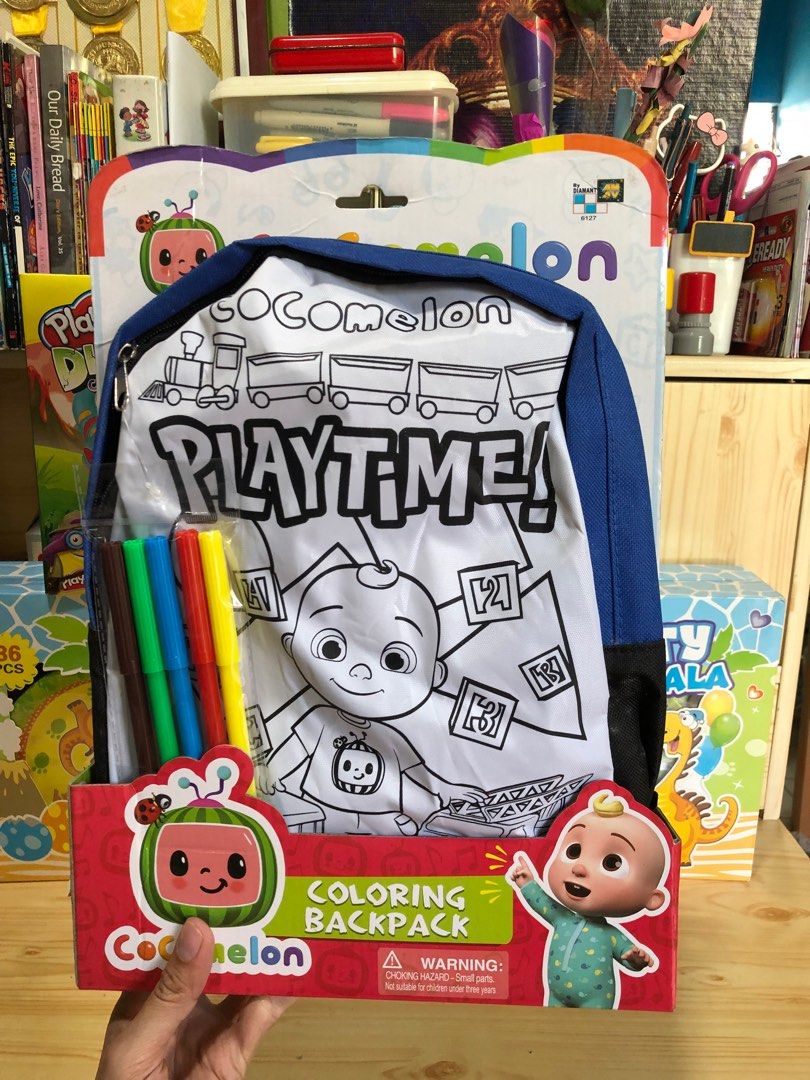 Cocomelon Coloring Backpack, Hobbies & Toys, Toys & Games on Carousell