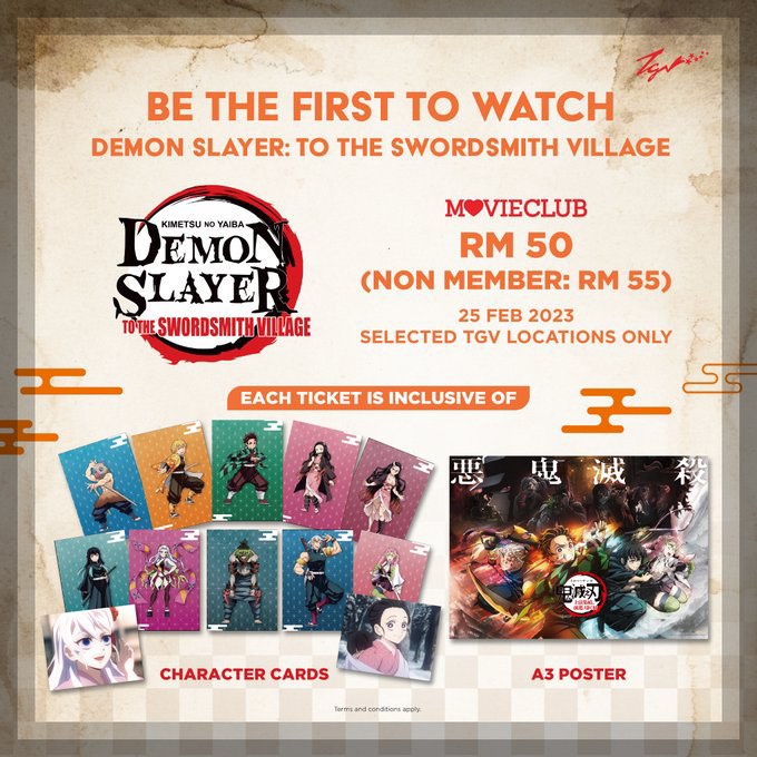 Demon Slayer TGV fan screening movie ticket, Tickets & Vouchers, Event