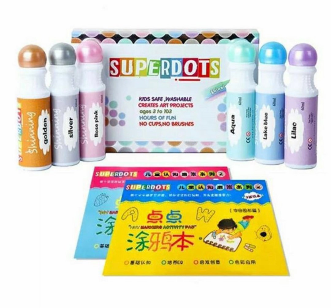 Dot marker set and 2 activity books for children, Hobbies & Toys, Toys
