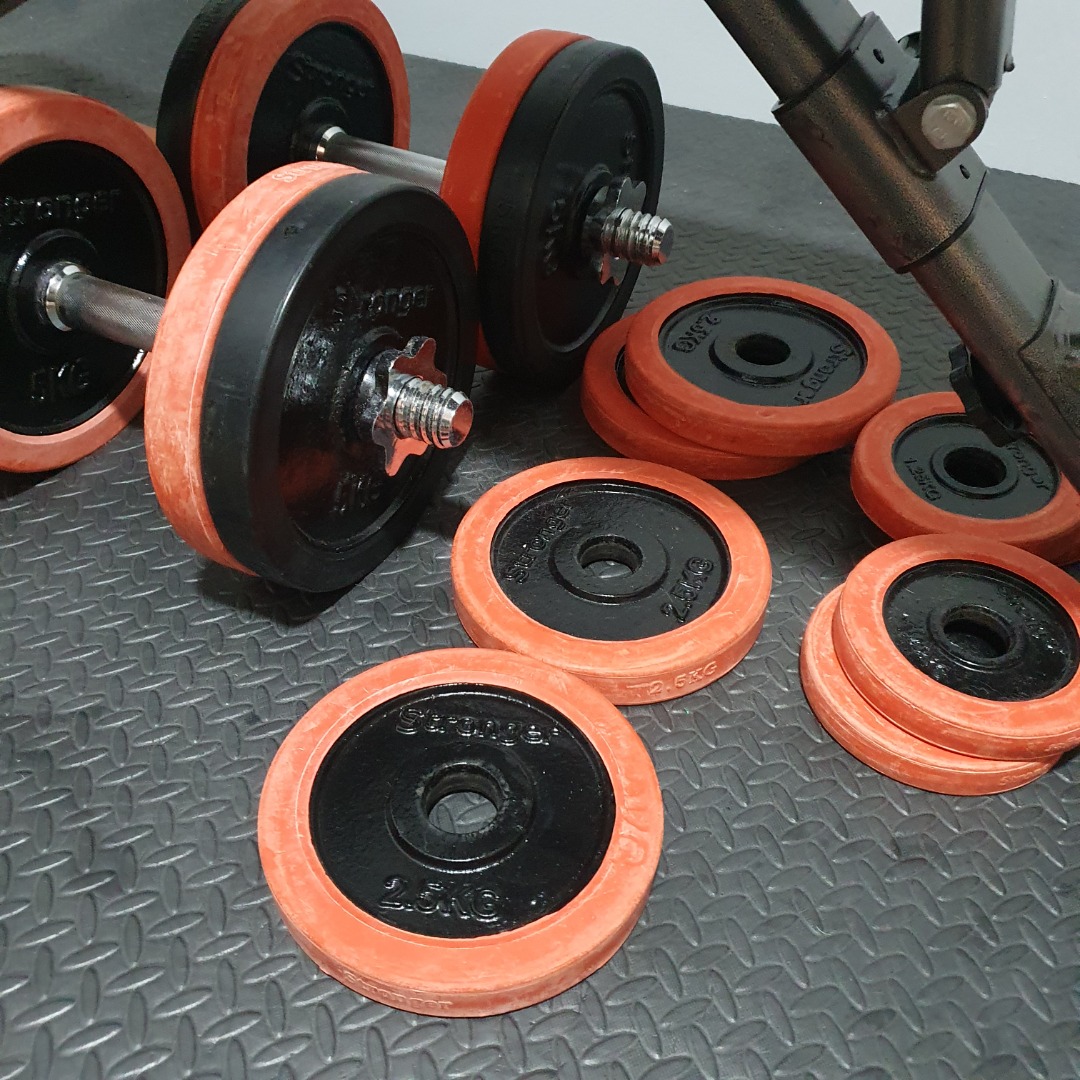Dumbbells Free Weights Rubberised, Sports Equipment, Exercise & Fitness