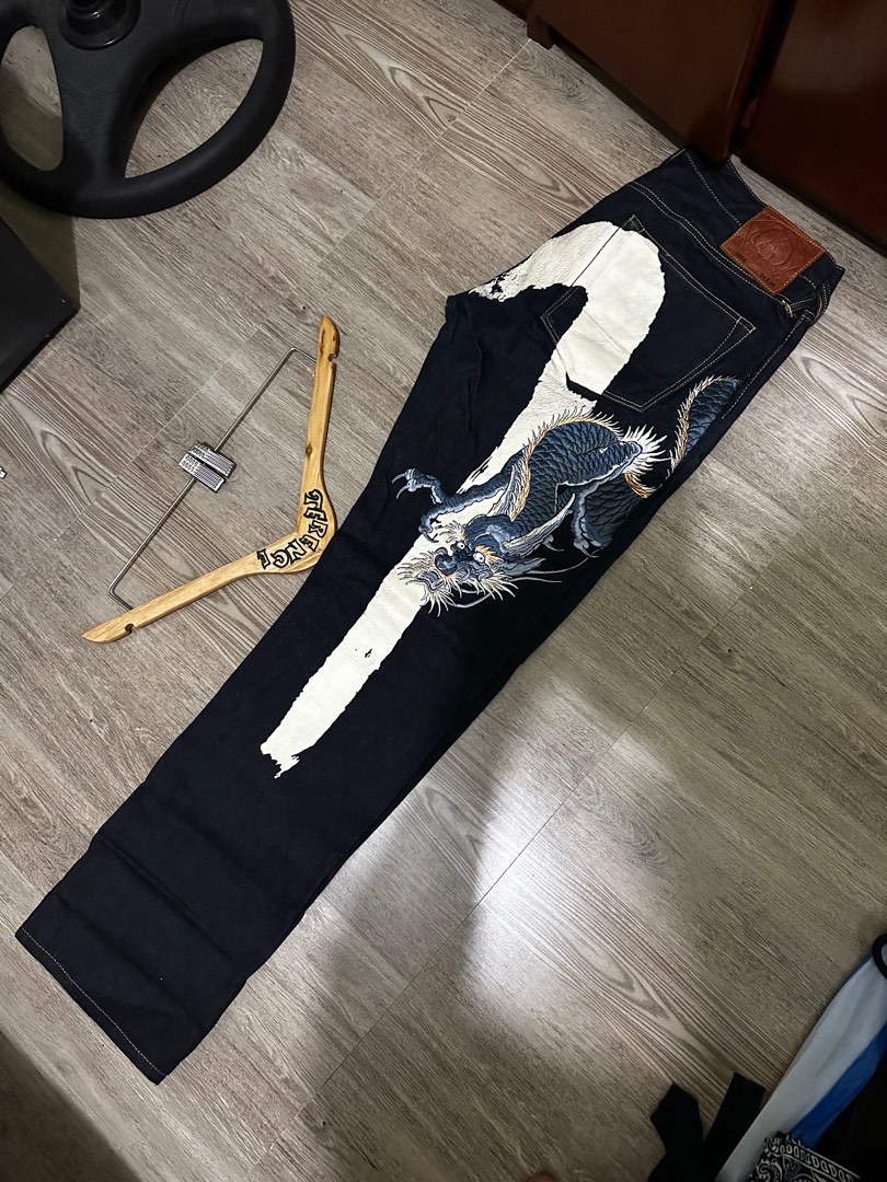 Evisu Dragon Embroide Jeans, Men's Fashion, Bottoms, Jeans on Carousell