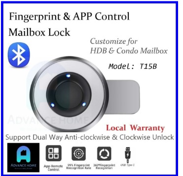 Fingerprint Mailbox Lock for HDB/Condo Letter Box Smart Lock Digital ...