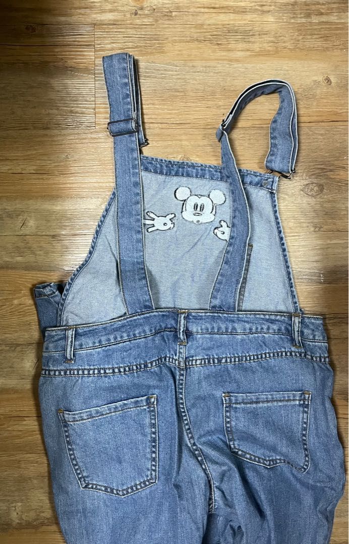 Forever 21 denim overalls jumper mickey mouse