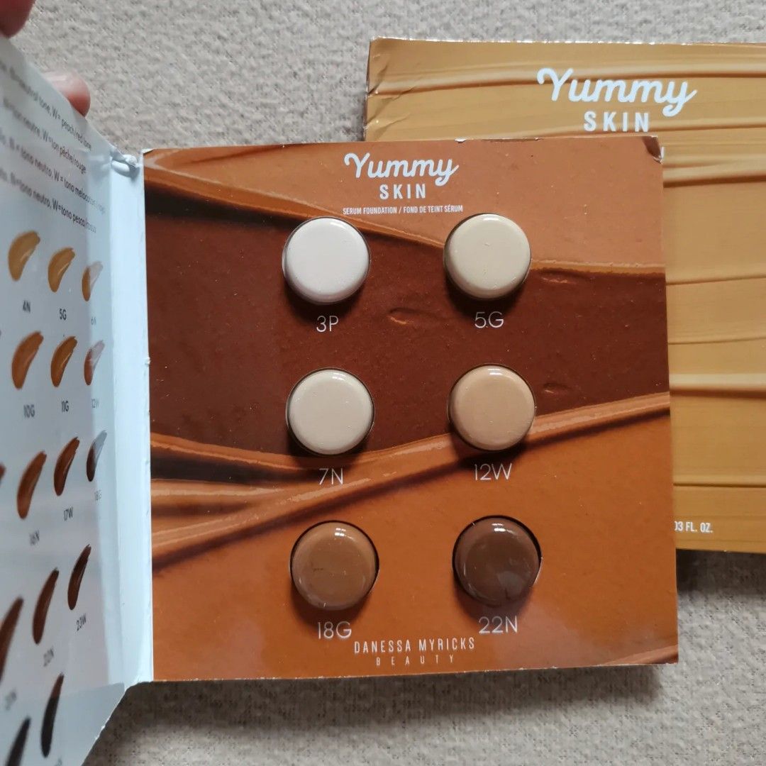 foundation card sampler (Category: Makeup) located in Bocaue. Submitted by pmj_anikanik (Listing ID 1215864726, Image 1). Description: Yummy Skin SERUM Foundation sample card only.