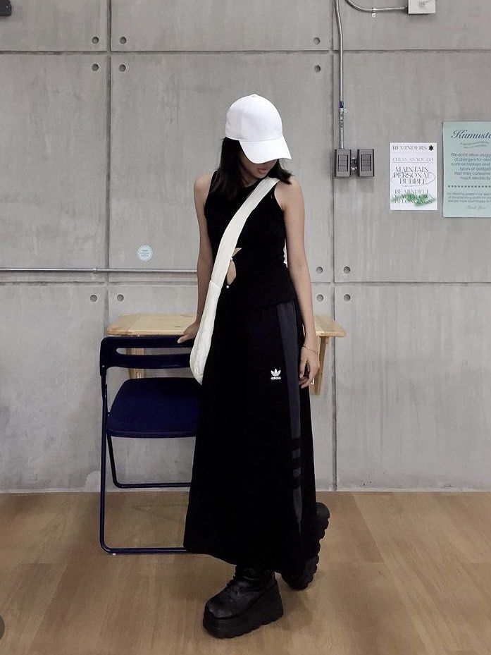 Adidas maxi skirt on sale with 3 stripes