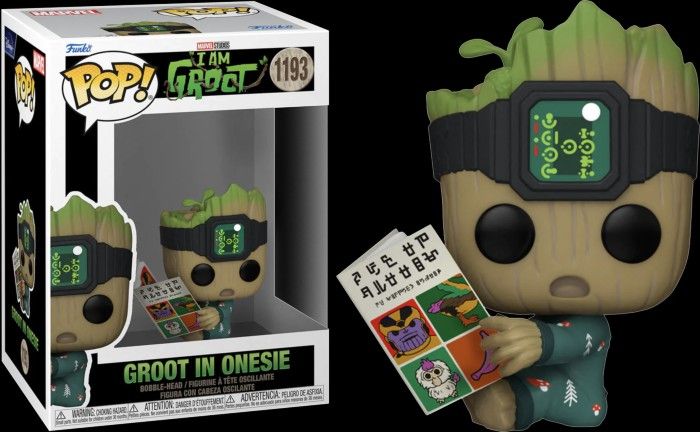 Funko Pop! I Am Groot (2022) - Groot with Grunds #1194/Groot with Detonator  #1195/Groot with Cheese Puffs #1196/Fancy Groot #1191/Groot in Onesie #1192/ Groot in Onesie #1193, Hobbies & Toys, Toys & Games on Carousell