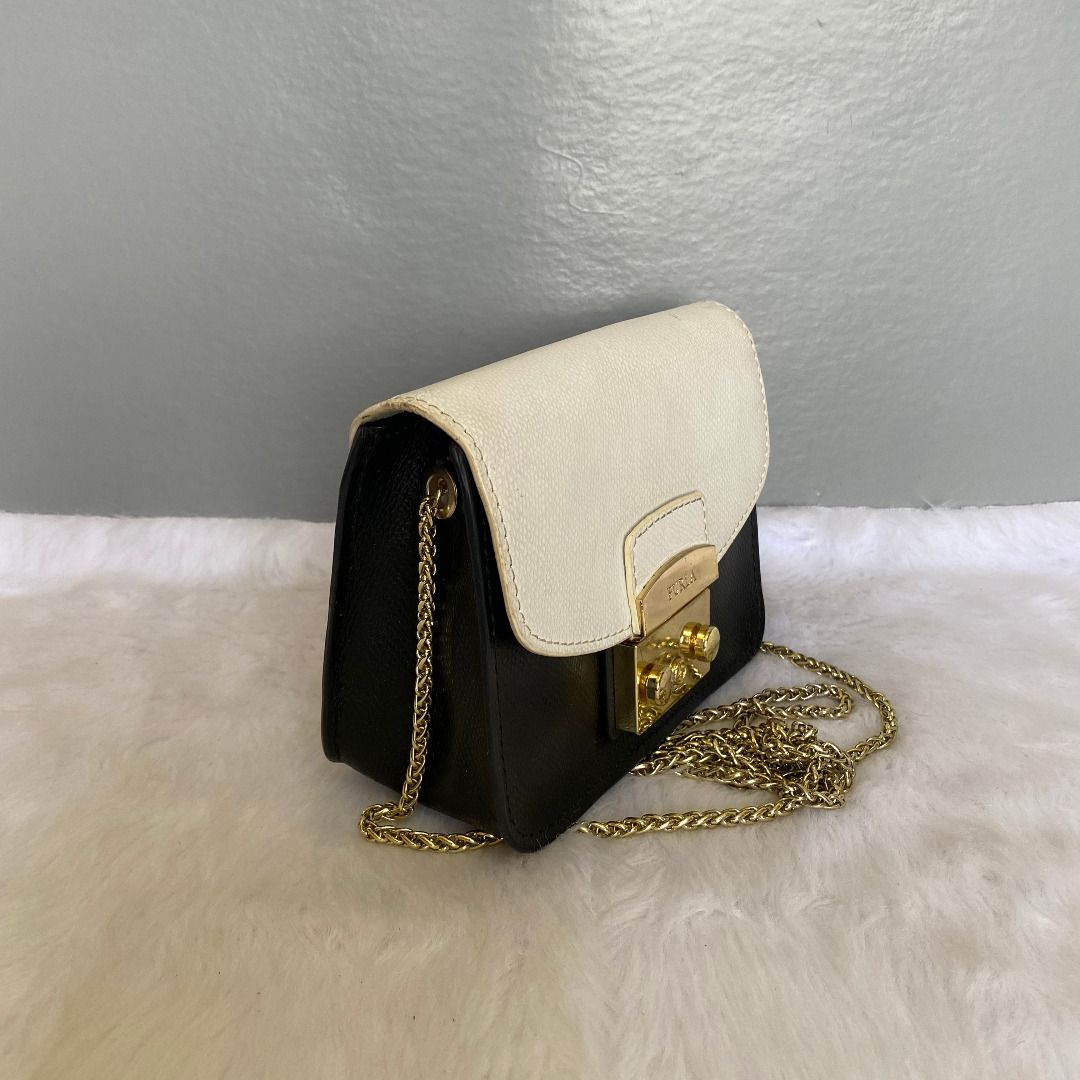 Furla black and white bag hot sale
