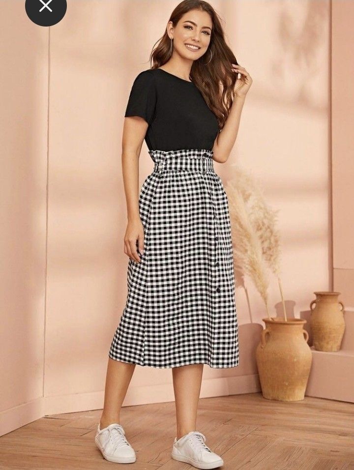 Gingham Paper Bag skirt Women s Fashion Bottoms Skirts on Carousell