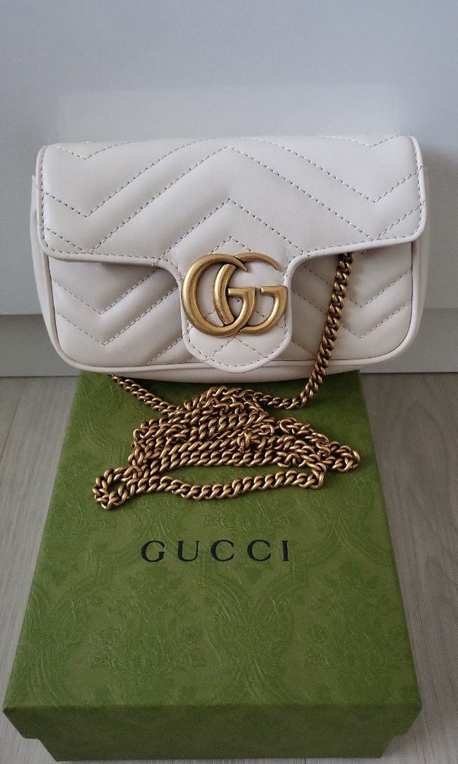 White gucci marmont bag on sale