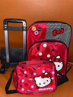 Tas Ransel Troli Anak Perempuan Hello Kitty 2in1 (ransel + tas selempang)