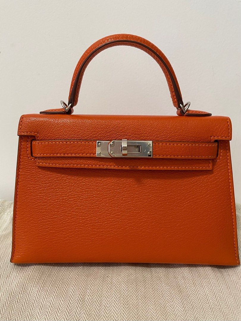 Hermes Mini Kelly II Feu PHW, Luxury, Bags Wallets on Carousell