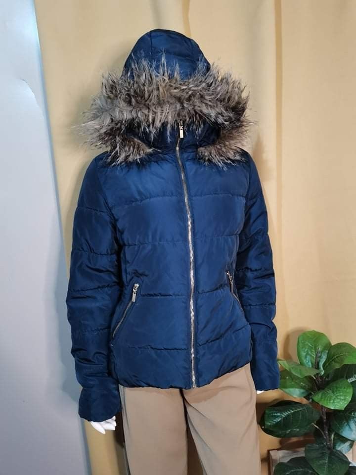 H&m blue padded online jacket
