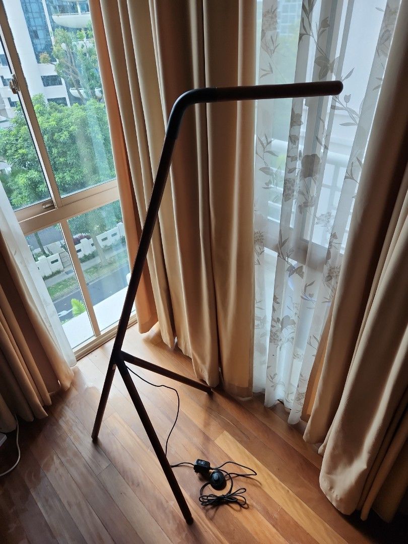 Hooga Pexton Dark Wood Standing Reading light, Furniture & Home