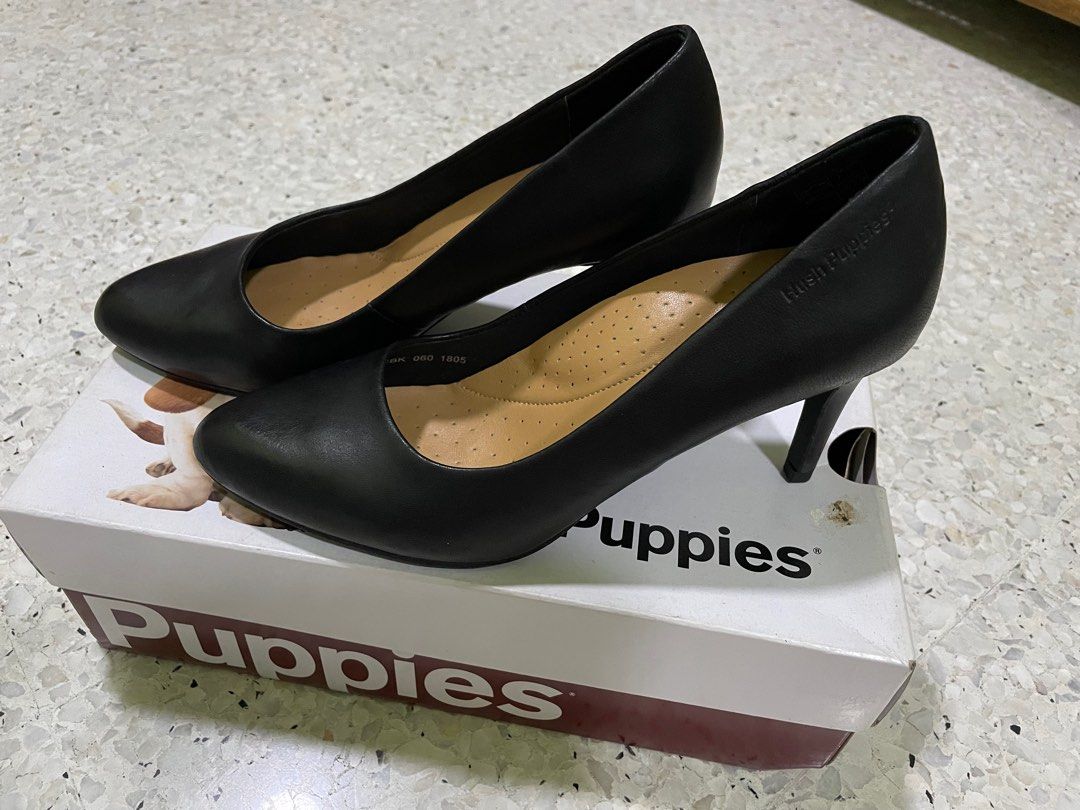 Hush puppies black heels cheap